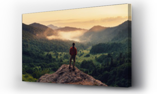 adventure, cliff, natura, podróż, Sunset in the mountains