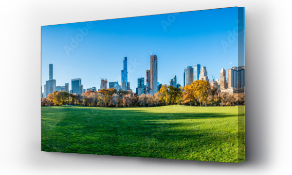 Central Park w Nowym Jorku jako tło panoramy w sezonie jesiennym