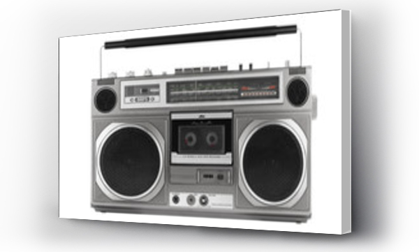 Retro ghetto blaster odizolowany na białym tle z clipping path